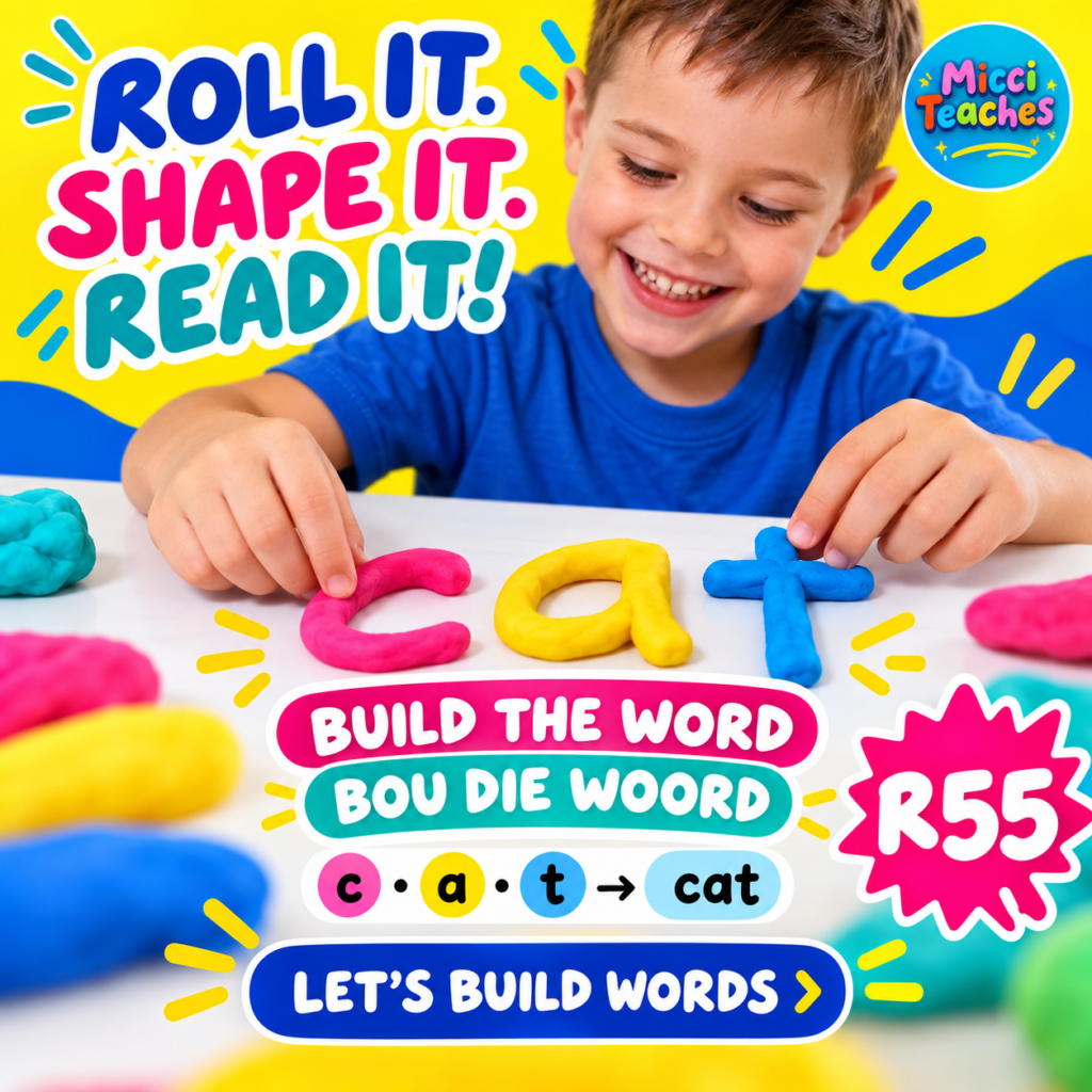 Build The Word Using Playdough - Bou Die Woord Met Klei