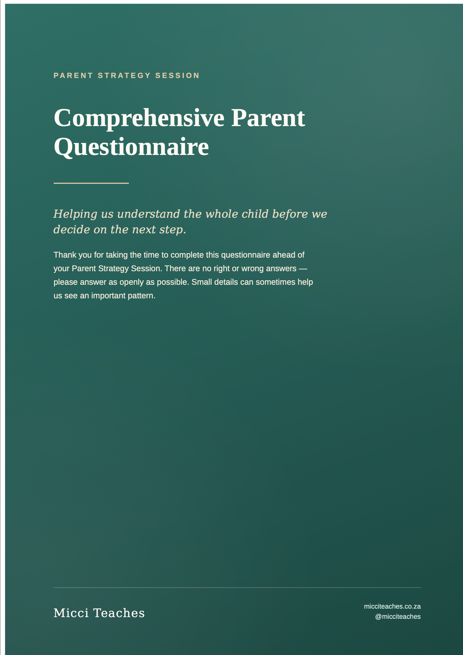 Comprehensive Parent Questionnaire/ Omvattende Ouervraelys - Image 3