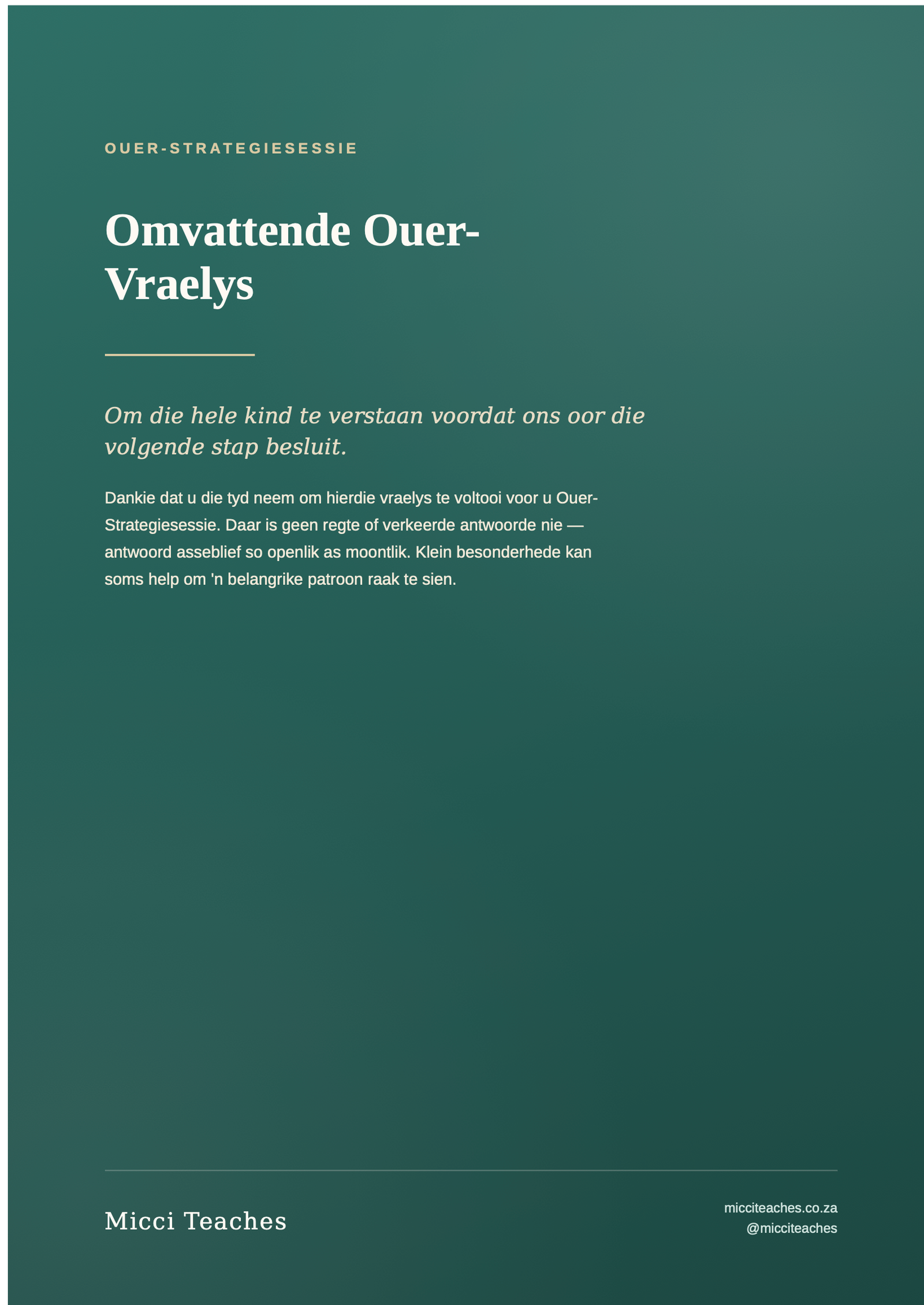 Comprehensive Parent Questionnaire/ Omvattende Ouervraelys - Image 2
